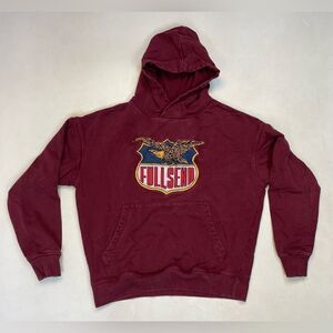 Full Send Nelk Boys Ebroidered Eagle Crest Pullover Hoodie Men Small Maroon Red